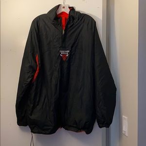 Chicago Bulls windbreaker with red fleece zipper